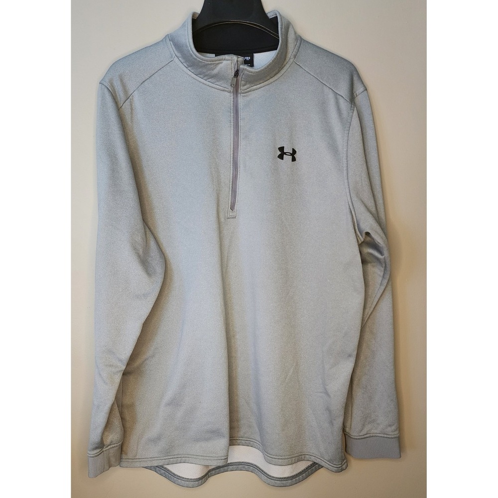 Under Armour 1/4 Zip Pullover Mens XXL Tall Gray Good ColdGear Loose Fit